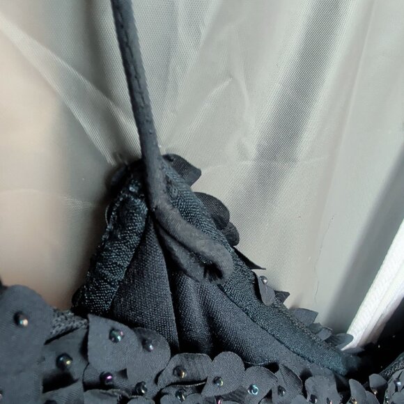 Theia Blue 3D Floral Gown Dress 6 Sleeveless - Picture 10 of 11